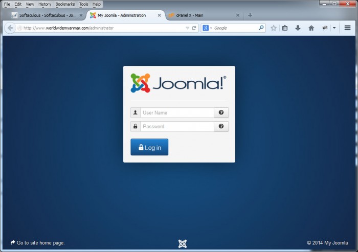 Joomla CMS အား Softaculous ဖြင့်ထည့်သွင်းခြင်း