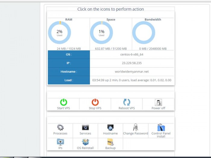 WWM VPS အား Client Panel မွ Manage လုပ္ျခင္း