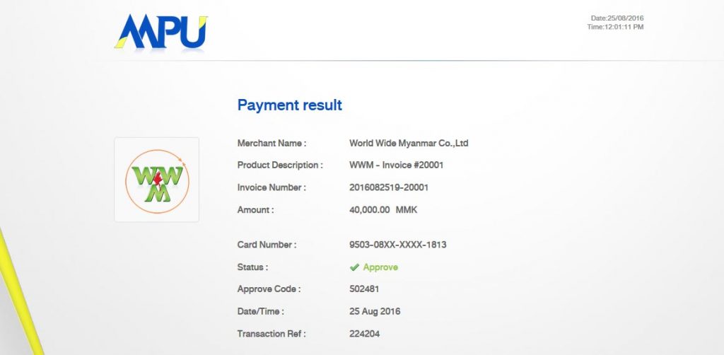 MPU Payment Result